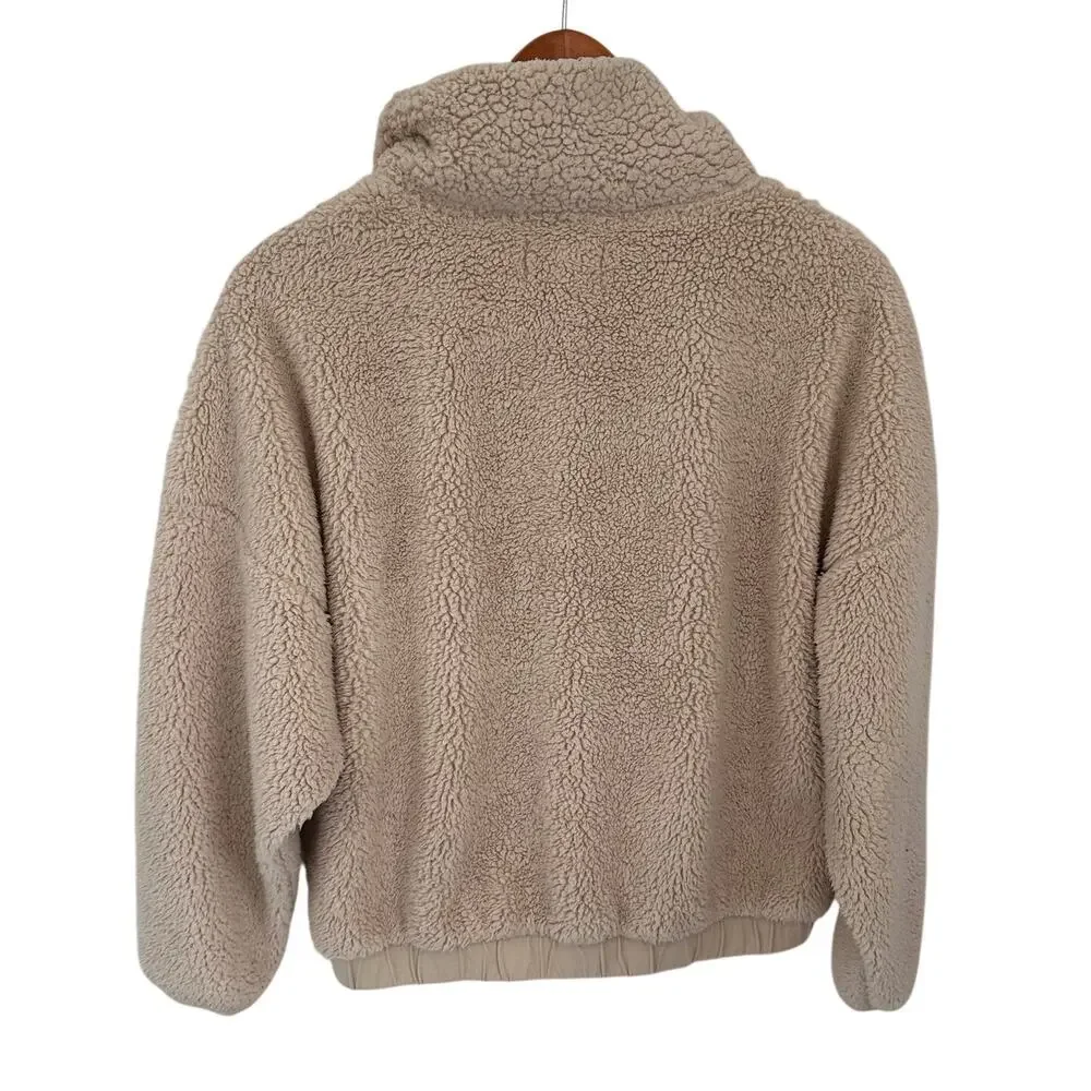 Z SUPPLY Dakota Sherpa Full Zipper Jacket in Ivory Cream // S